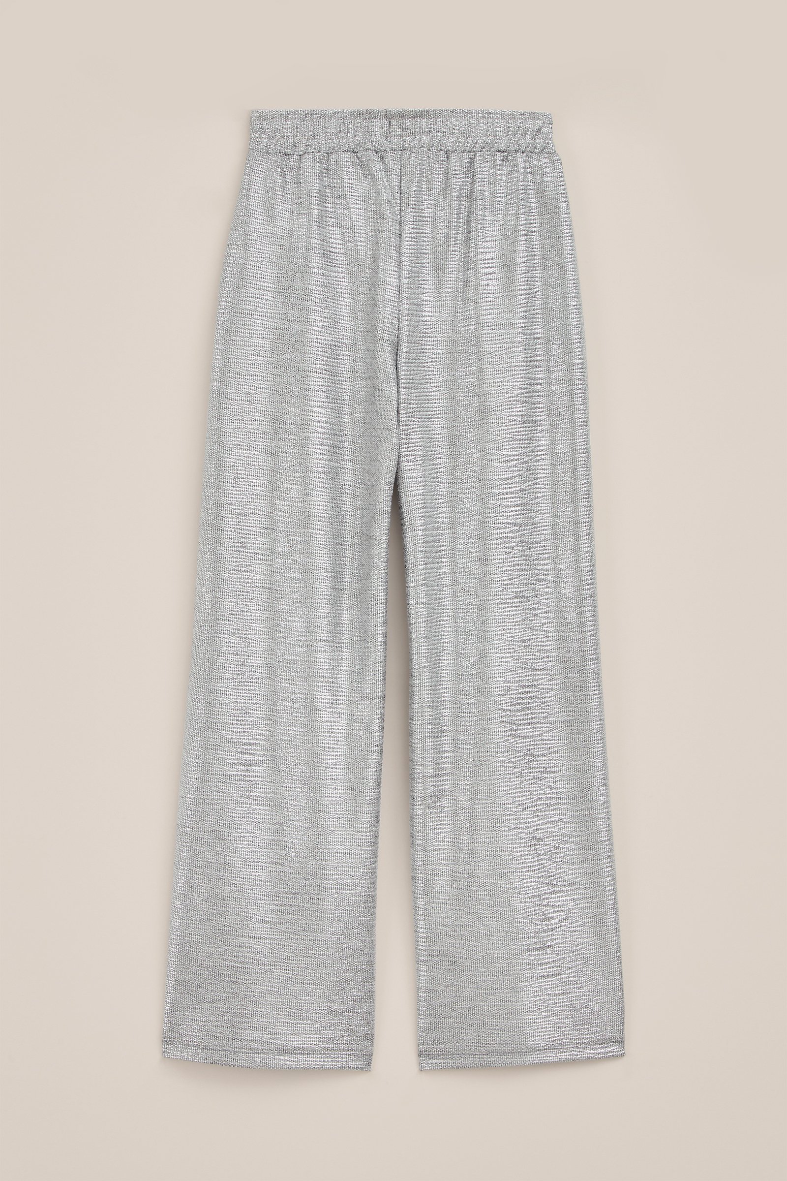Meisjes straight fit broek met metallic look WE Fashion Zilver