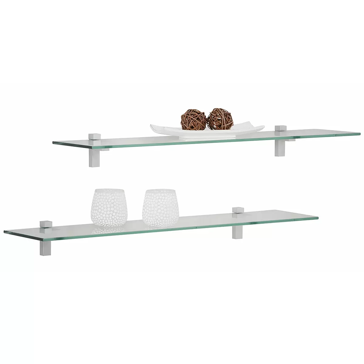 Wandregal 2er Set Bregaglia grau,transparent
