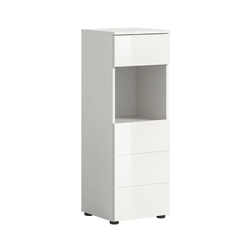 Hioshop Vira badkamerkast 1 lade 1 deur 1 vak wit hoogglans- wit