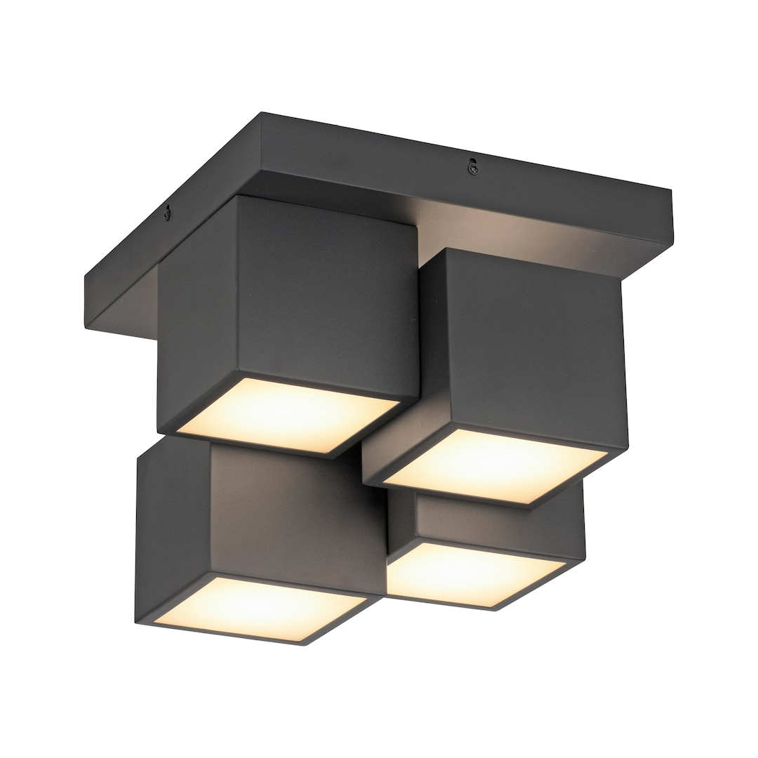 JUST LIGHT LED Deckenlampe TETRIS 30 x 30 cm schwarz