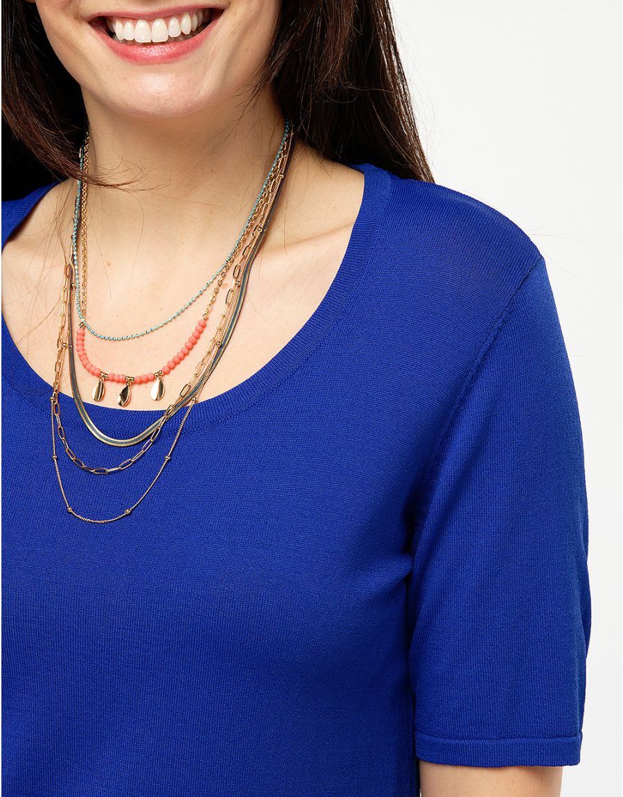 Pull maille bleu roi