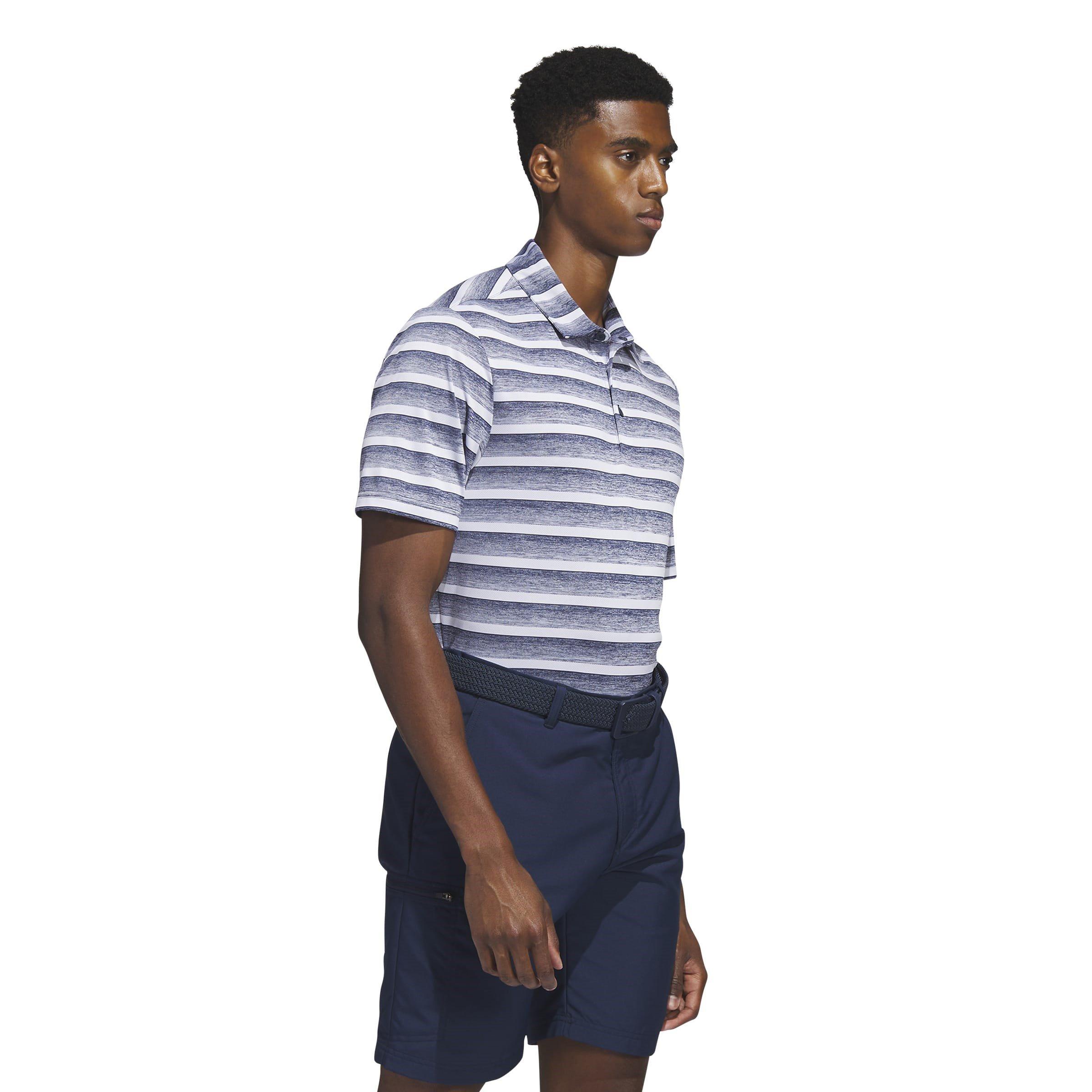 adidas Two Color Striped Golf Polo Shirt Mens