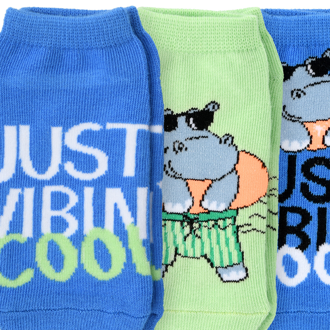 Famy 5 Paar Jungen Sneaker-Socken im Set blau / hellgrün / creme