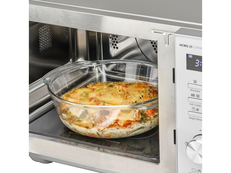 Caso Mikrowelle mit Grill HCMG 25 Ceramic Chef Silber 3 in1 Design-Mikrowelle