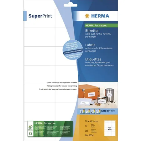 HERMA 8634 Superprint Etiketten A4 70x42,3 mm