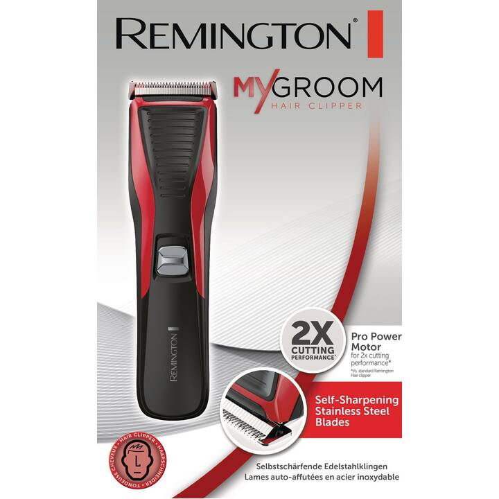 HC5100 Haarschneider My Groom Elektrischer Rasierer Trimmer mit 2 Aufsätzen (43217560100) - Schwarz / Rot