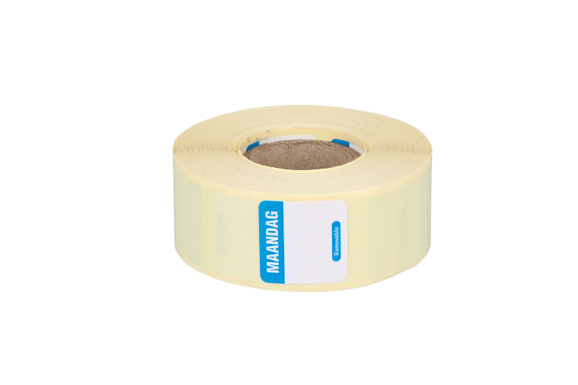 Daglabel MAANDAG 25x25mm blauw (HACCP)