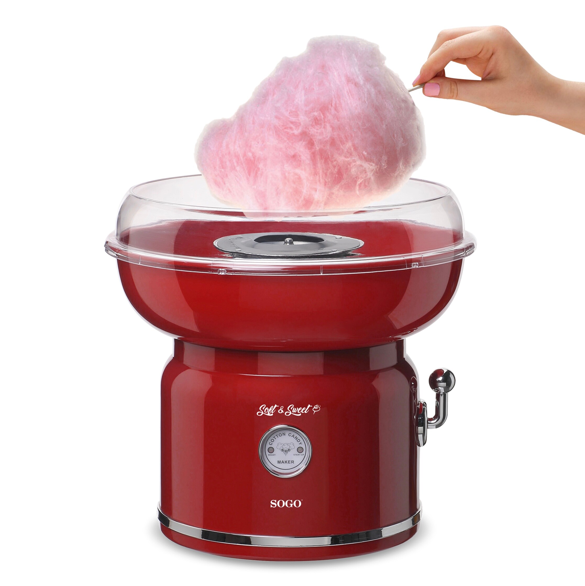 SOGO Zuckerwatte-Maschine Retro-Rot CC-SS-11975