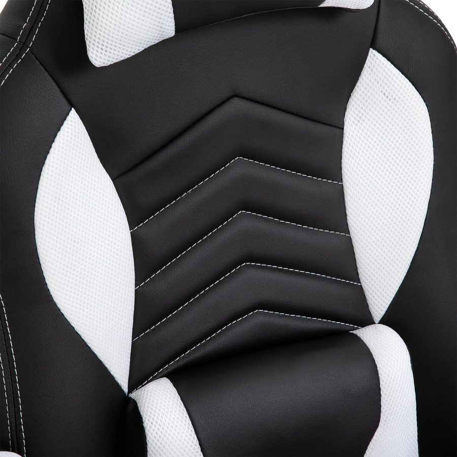 HOMCOM Sportlicher Chefsessel mit Massage- und Wärmefunktion schwarz, weiß