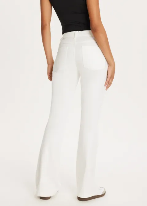 Flared broek twill off-white (WIT.O)