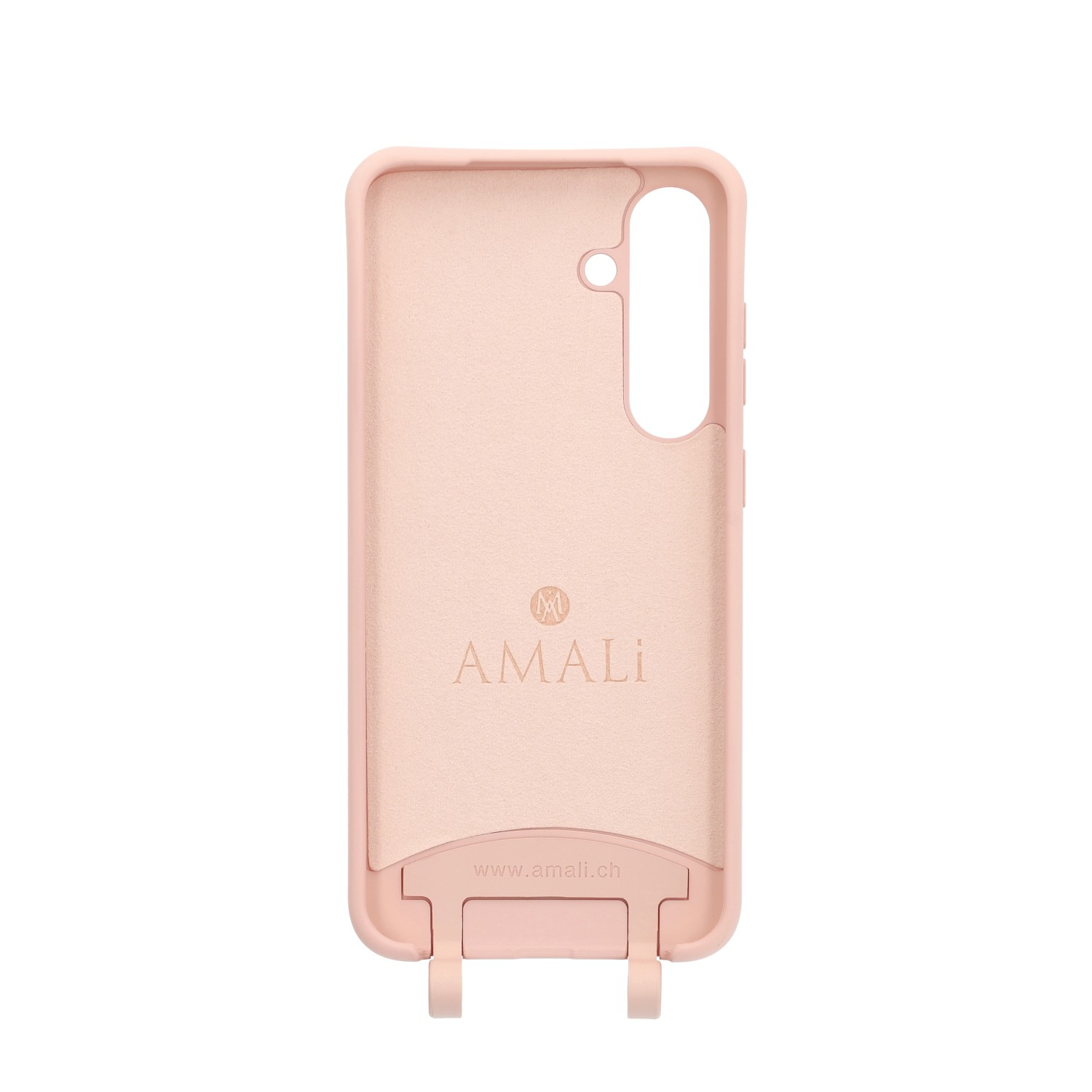 Samsung Galaxy S25  Plus Handy Hülle Elegantes Case mit abnehmbarem Necklace Adapter - Pink / Gold
