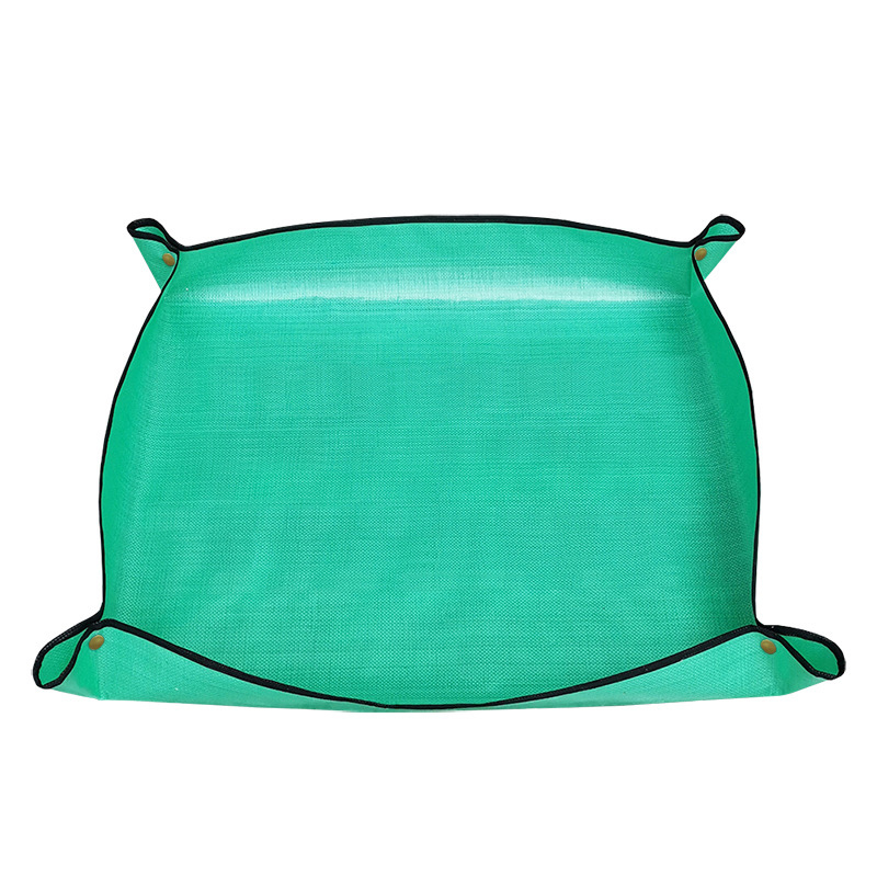 (65x67cm) Wasserdichte Garten Umtopf Matte Faltbare Pflanzen Unterlage mit Druckknöpfen - Grün