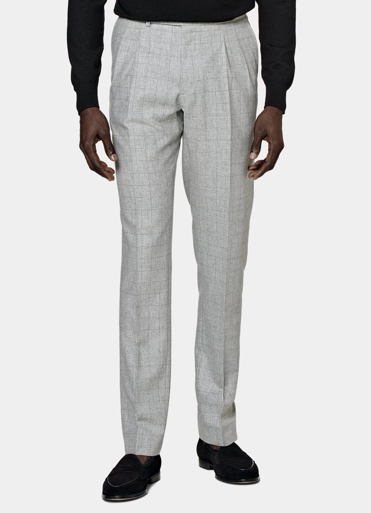 Costume Havana coupe Tailored gris clair à carreaux