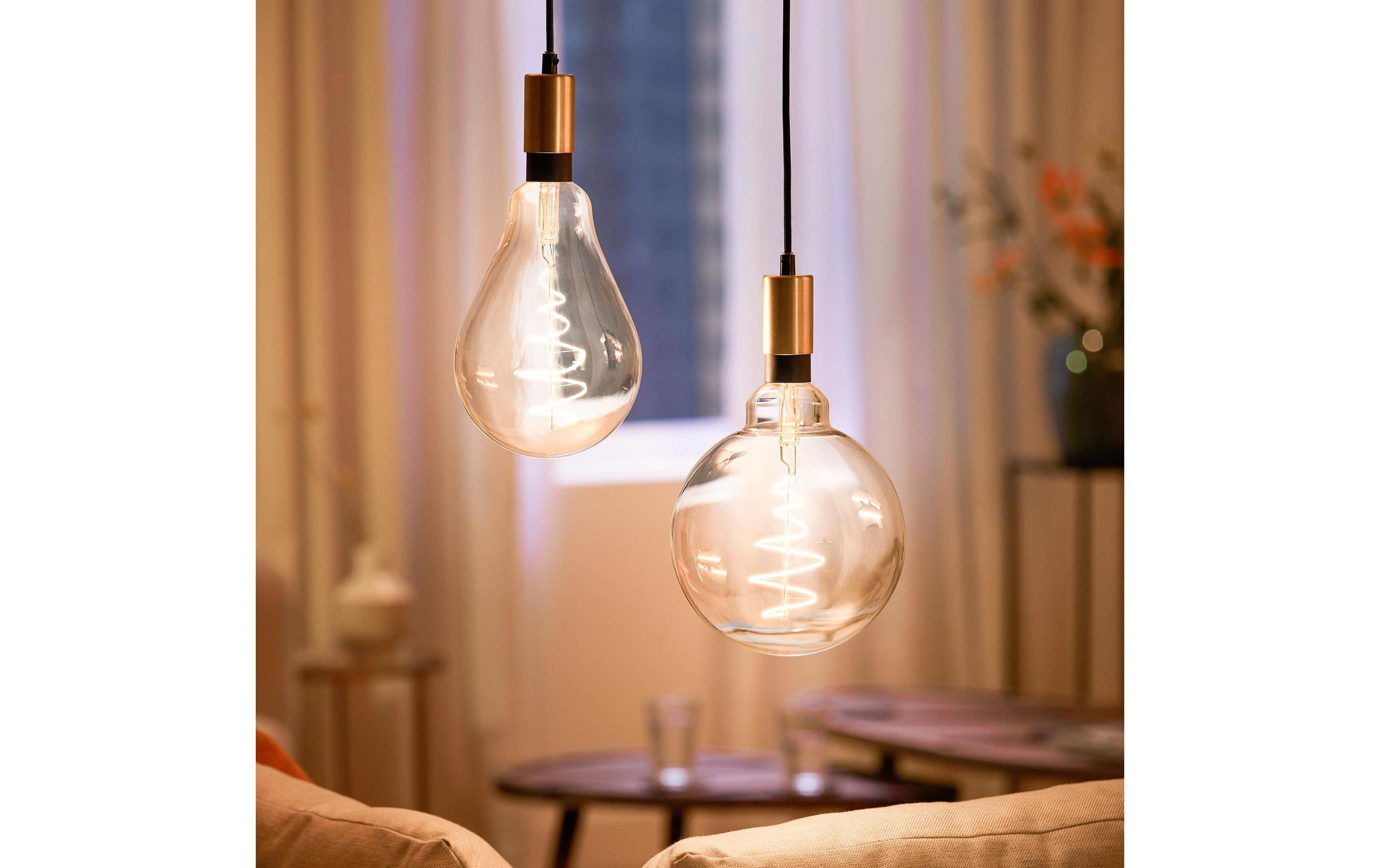 Leuchtmittel Vintage PS160 E27 6.5 W, 2000-5000 KÜber Bluetooth und WLAN steuerbares Filament-Leuchtmittel