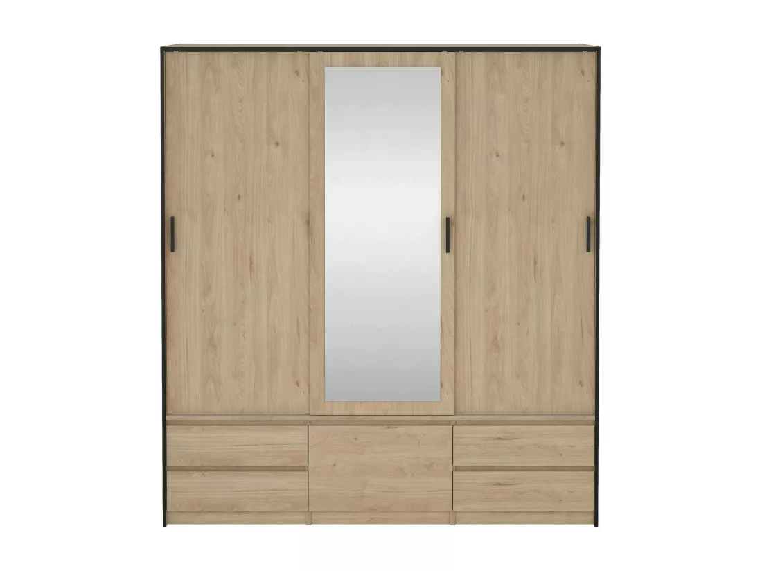 Grande armoire polyvalente Dpuscedd, Meubles multifonctionnels, Casier à chaussures, Support à chaussures pour armoire, 181x60 h200 cm, Chêne clair