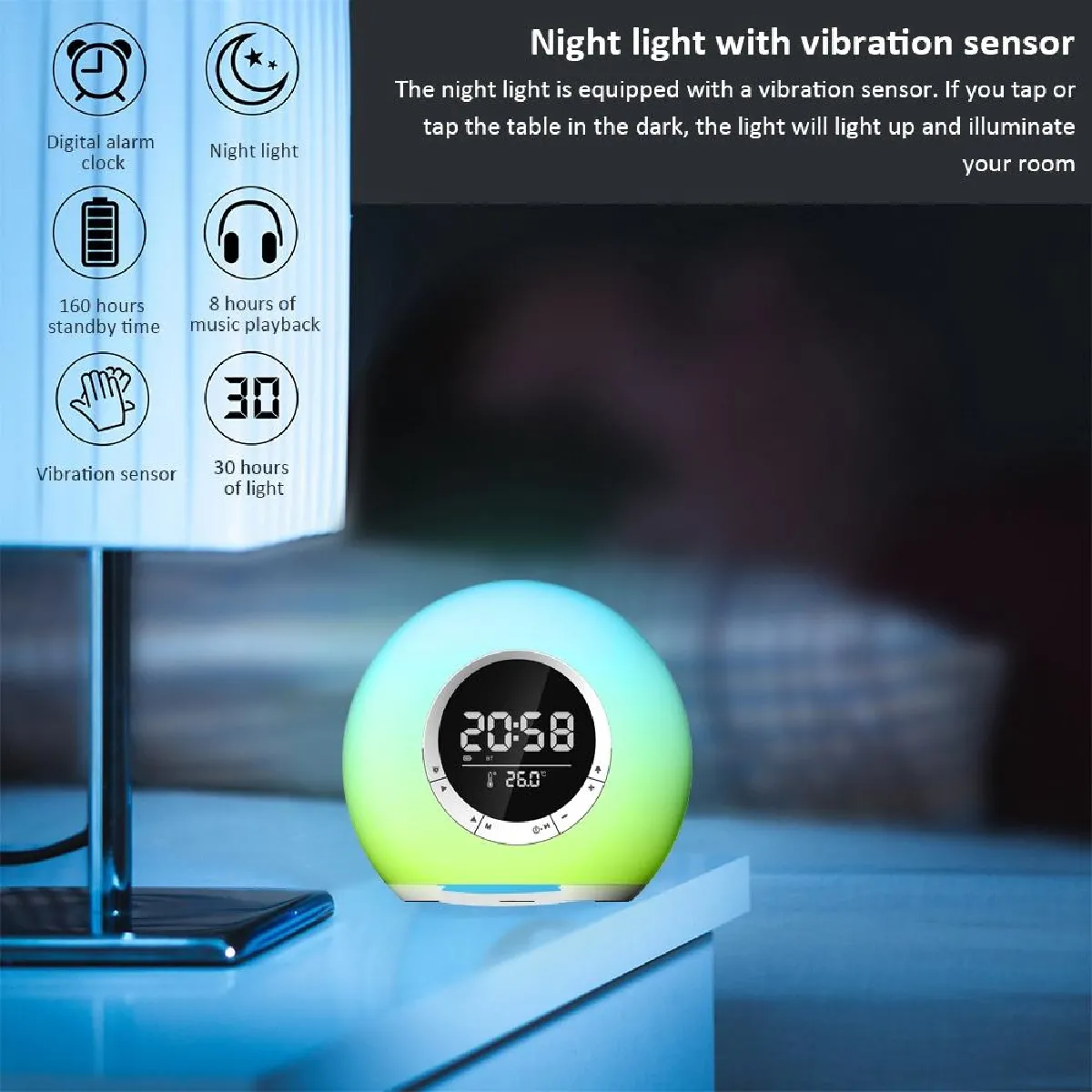 Yonis Enceinte LED Réveil