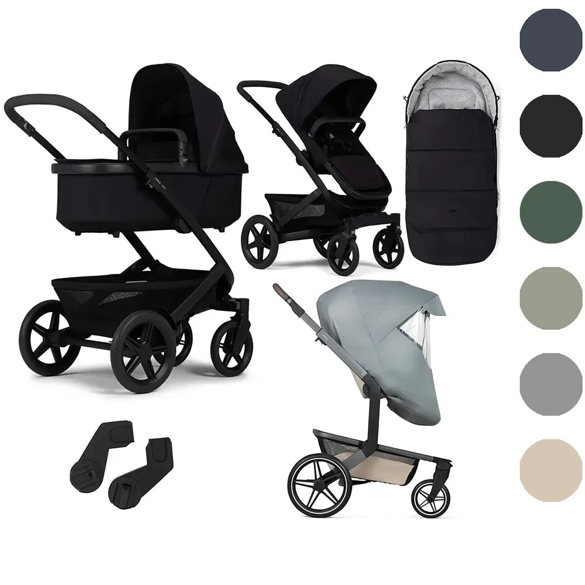 Joolz Joolz Kinderwagen Geo3 Mono 4in1 Set inkl. Fußsack-Regenschutz-Adapter