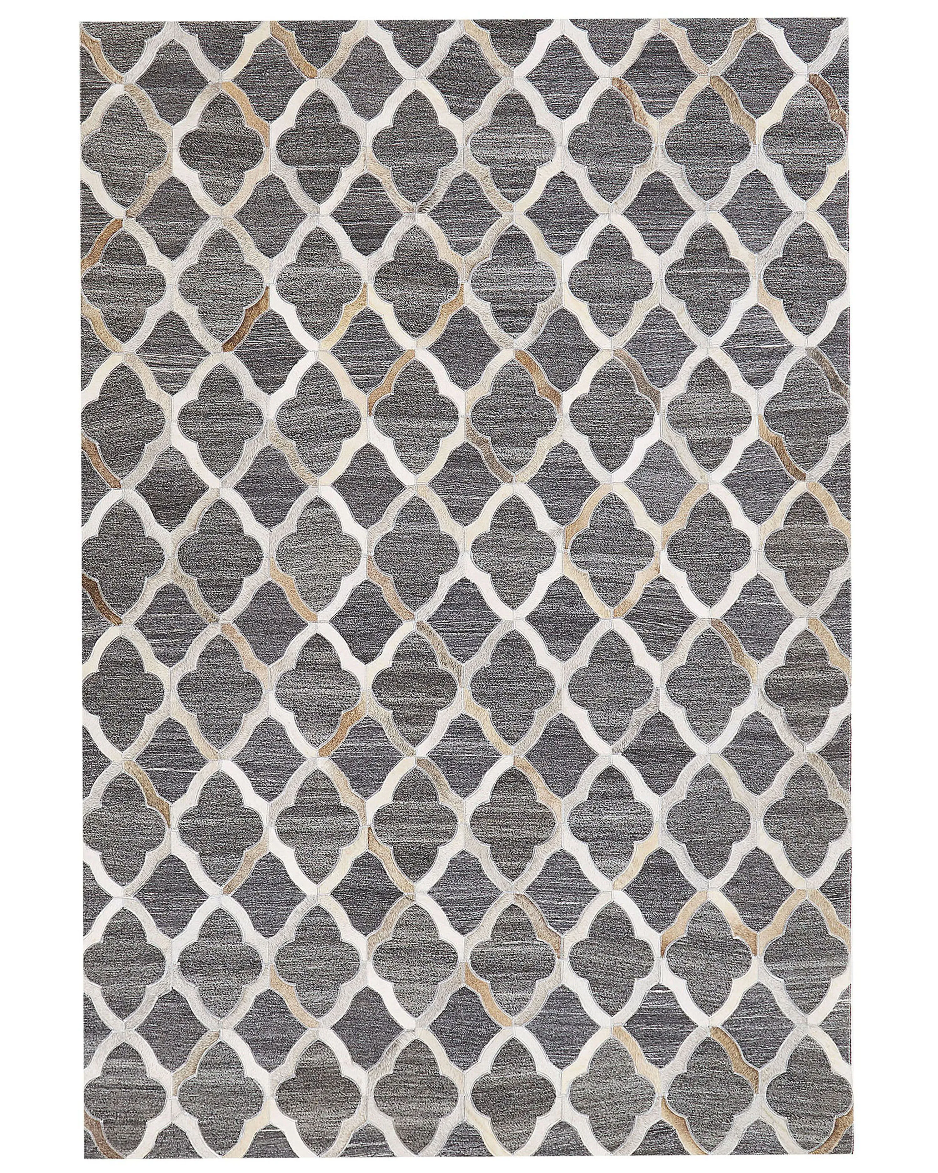 Vloerkleed ROLUNAY Donkergrijs 160 x 230 cm Leer