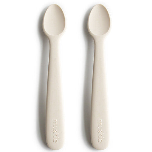 Mushie siliconen babylepels ivory - 2st