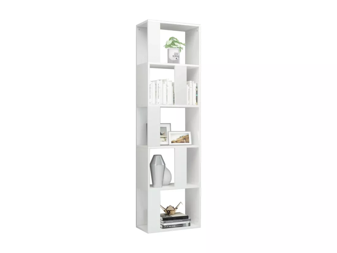 Bibliothèque/Séparateur de pièce Blanc brillant 45x24x159 cm