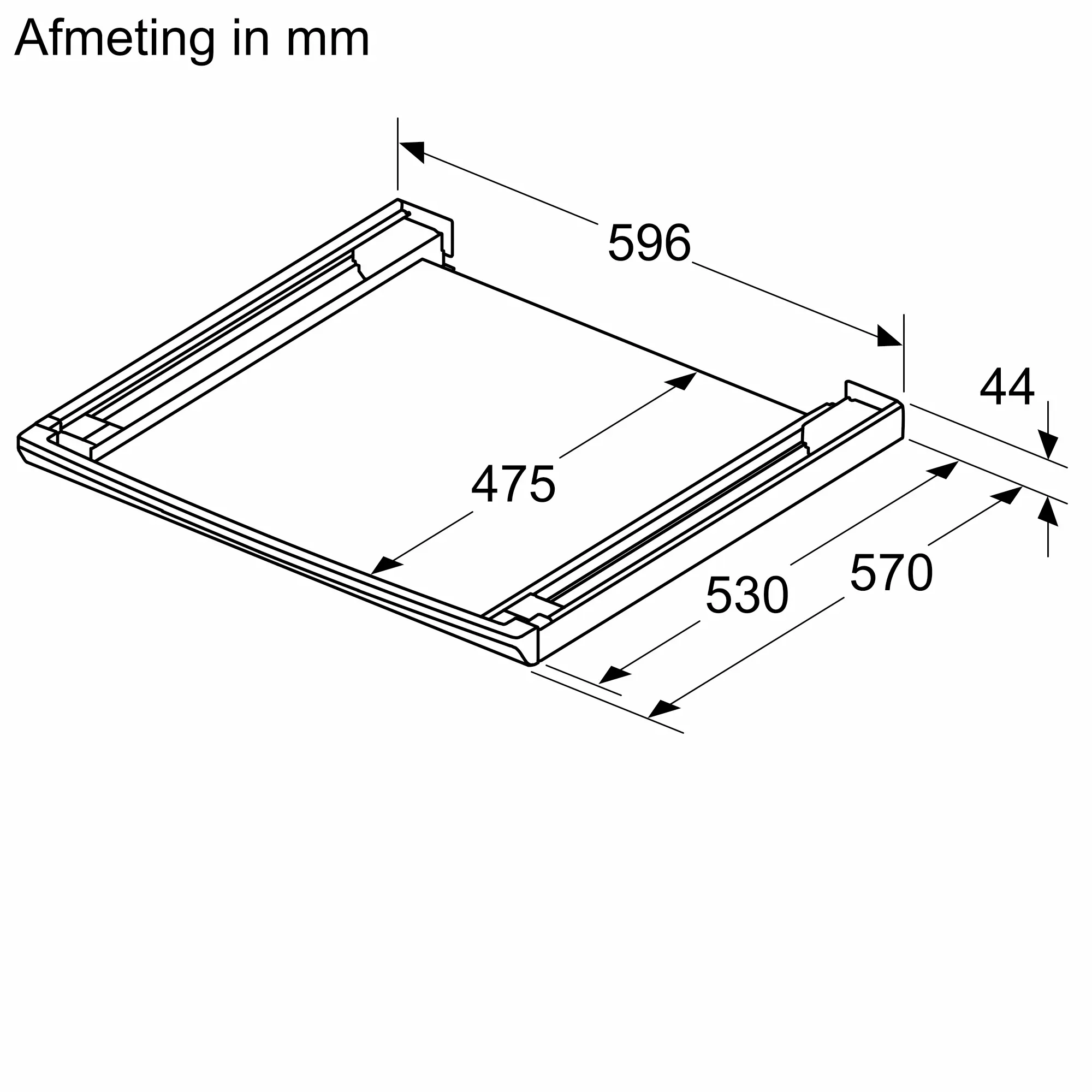Verbindingsset voor droger en wasmachine, met uitschuifbaar plateau WTZ27500 • 17007416