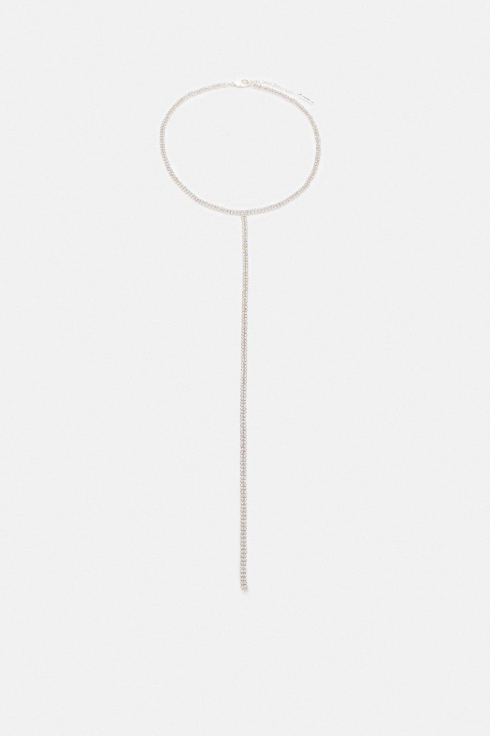 KarenMillen Collier Pendentif Diamanté Plaqué Argent