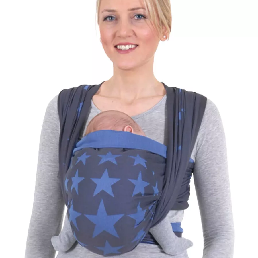 Hoppediz Babytragetuch Gewebtes Tragetuch Los Angeles blau