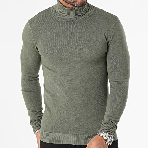 Pull Col Roulé Vert