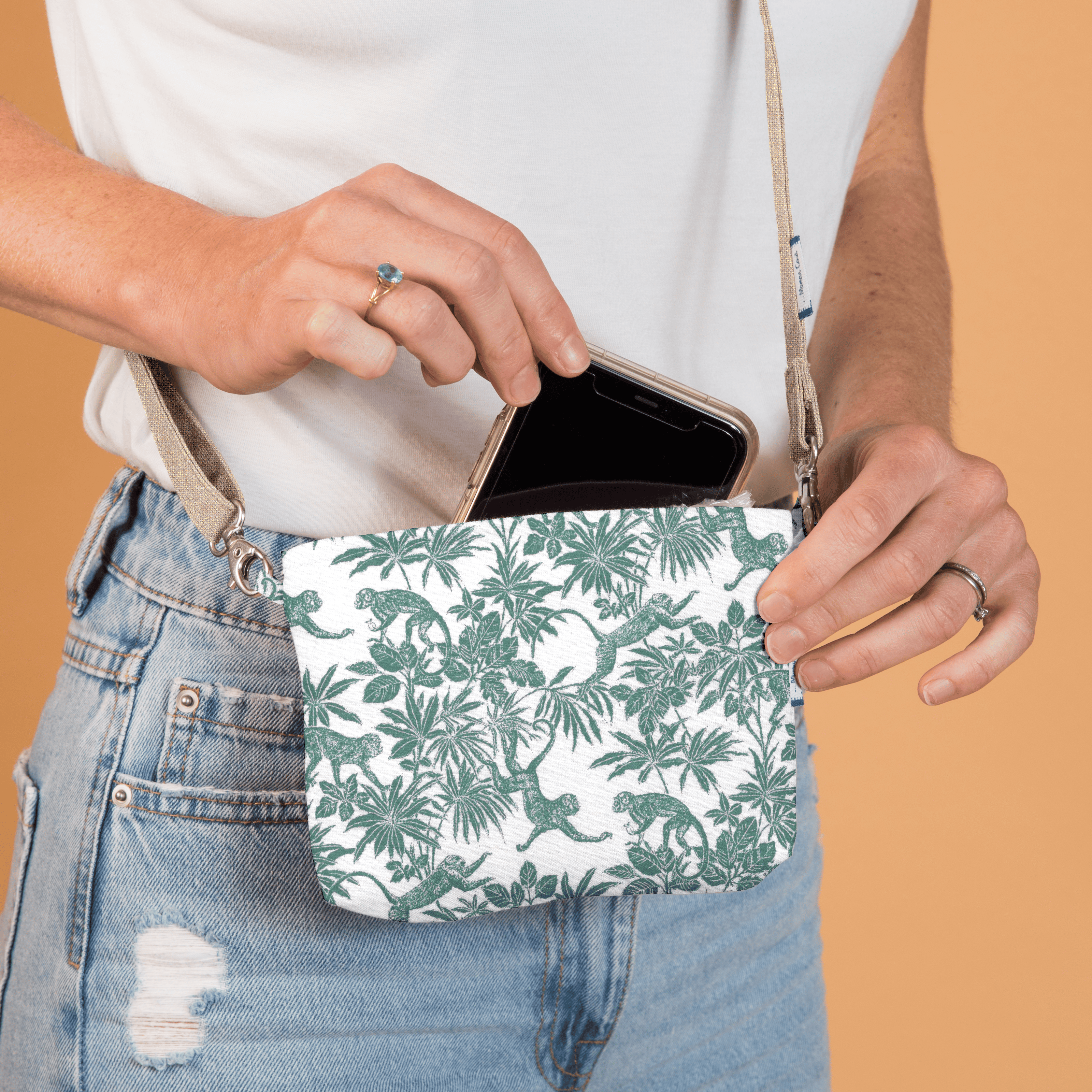 Mini Pochette Tissu Jungle Vintage