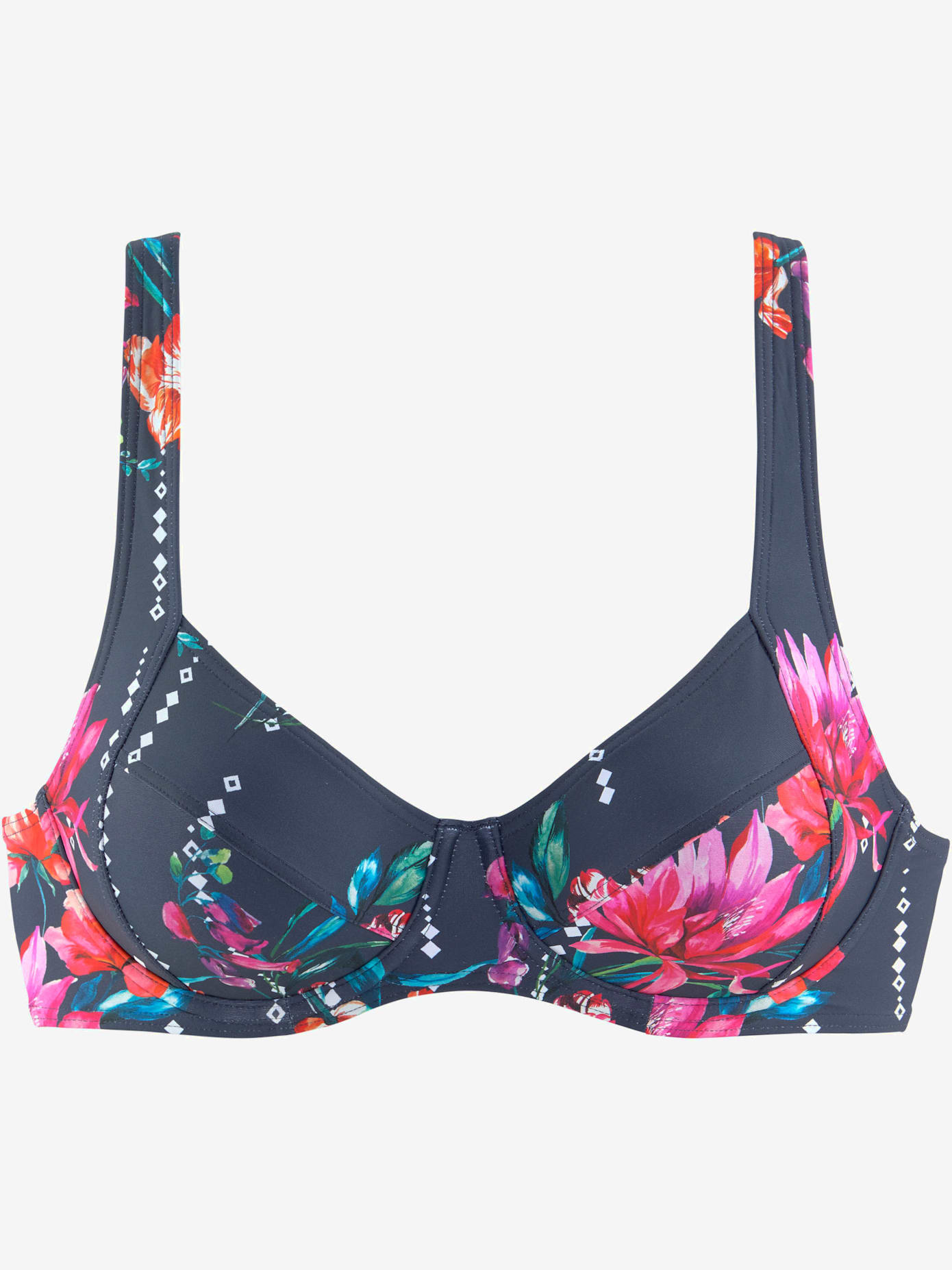 Haut de maillot de bain à armatures imprimé floral moderne