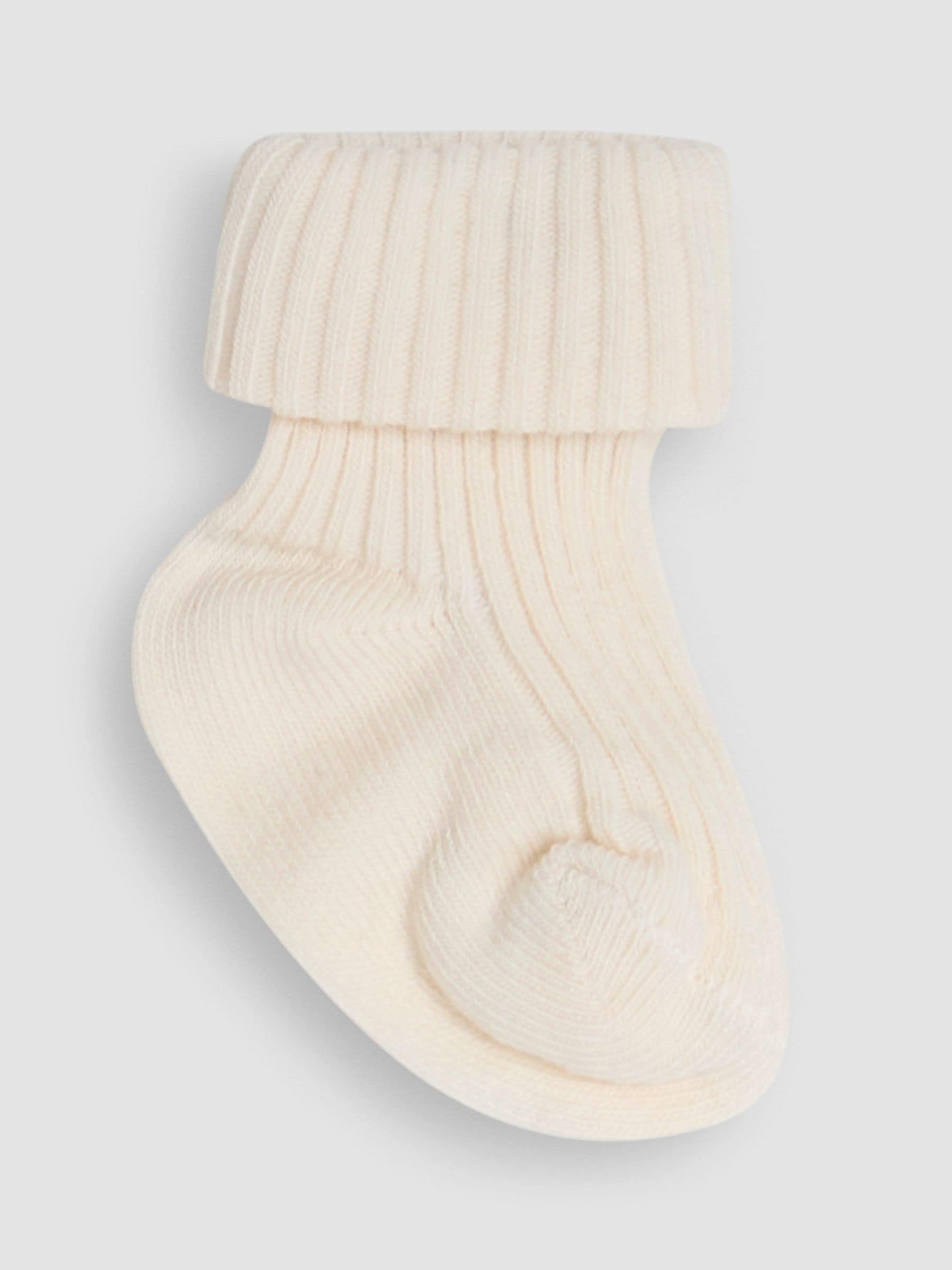 Ecru-crème - JoJo Maman Bébé Baby Geribbelde Sokken 3 Pak