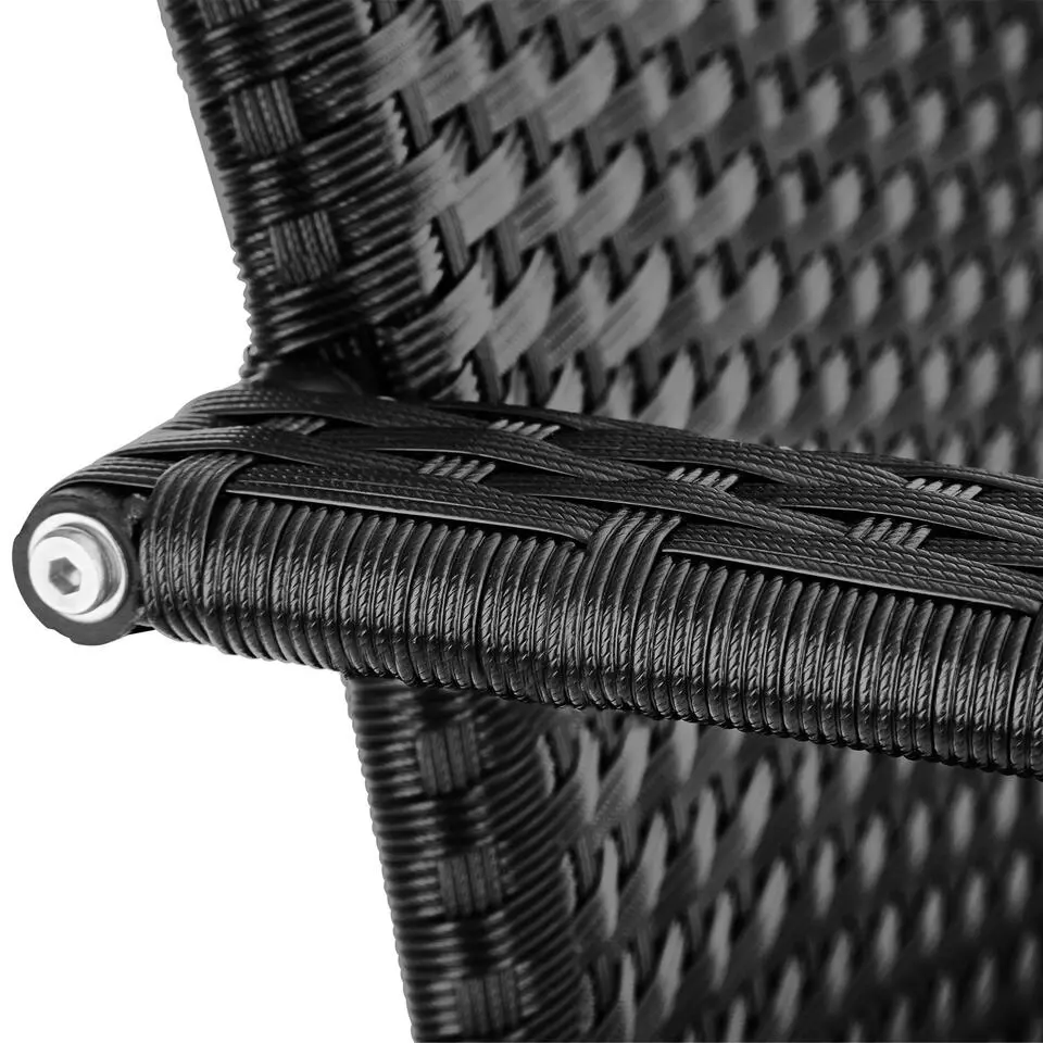 tectake 2 tuinstoelen - Wickerstoel Girona, stapelbaar, draagkracht 120 kg