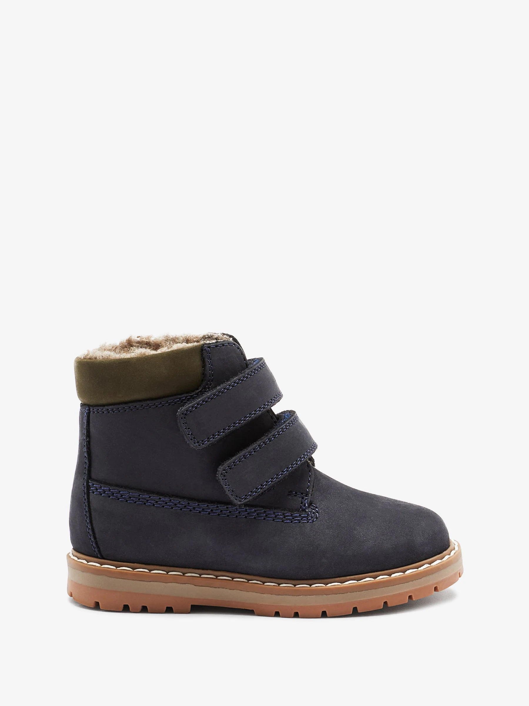 Blauw - Leren Thermal gevoerde Thinsulate werklaarzen met klittenbandsluiting