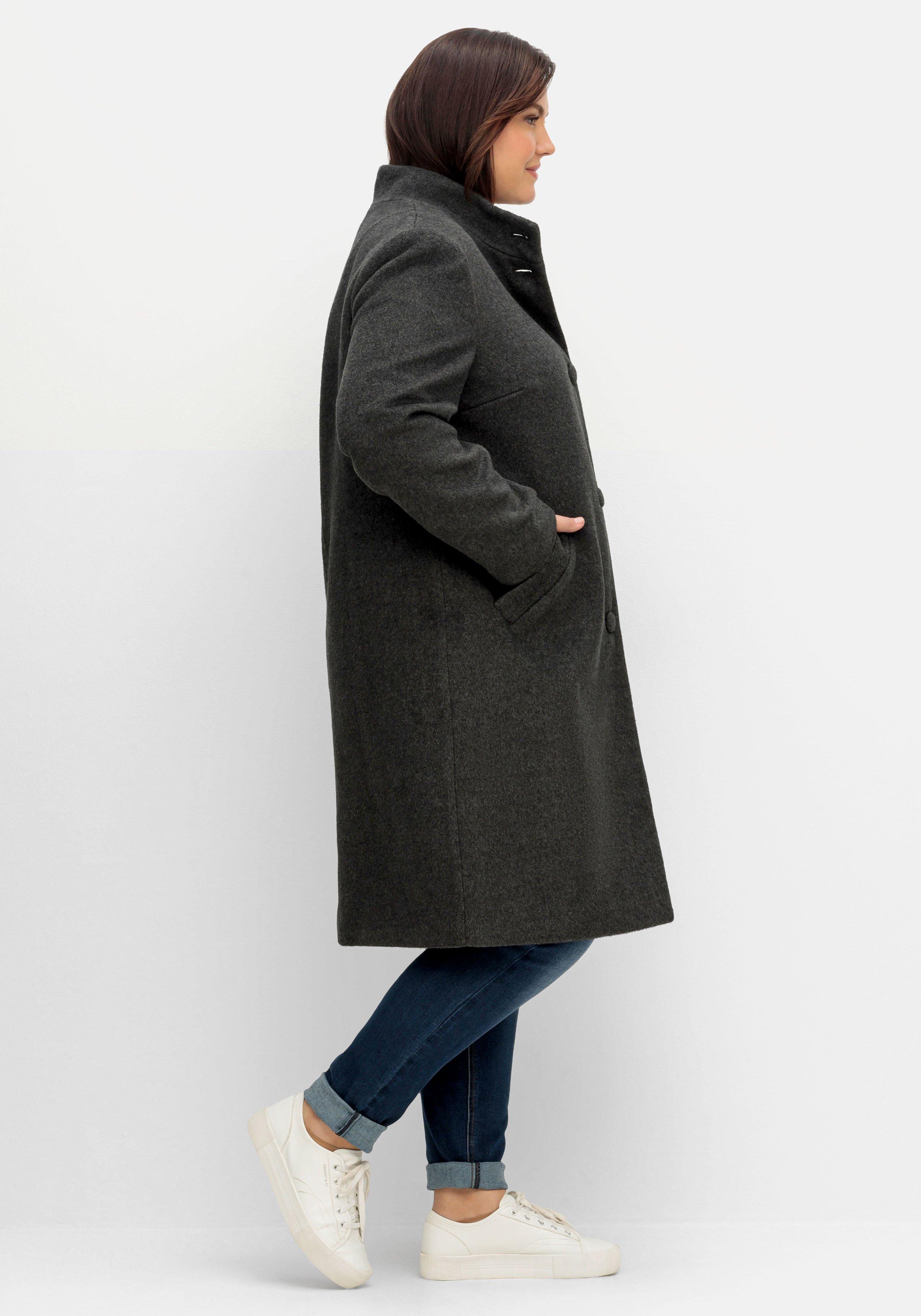 Oversized-Mantel mit Stehkragen, in flauschiger Qualität