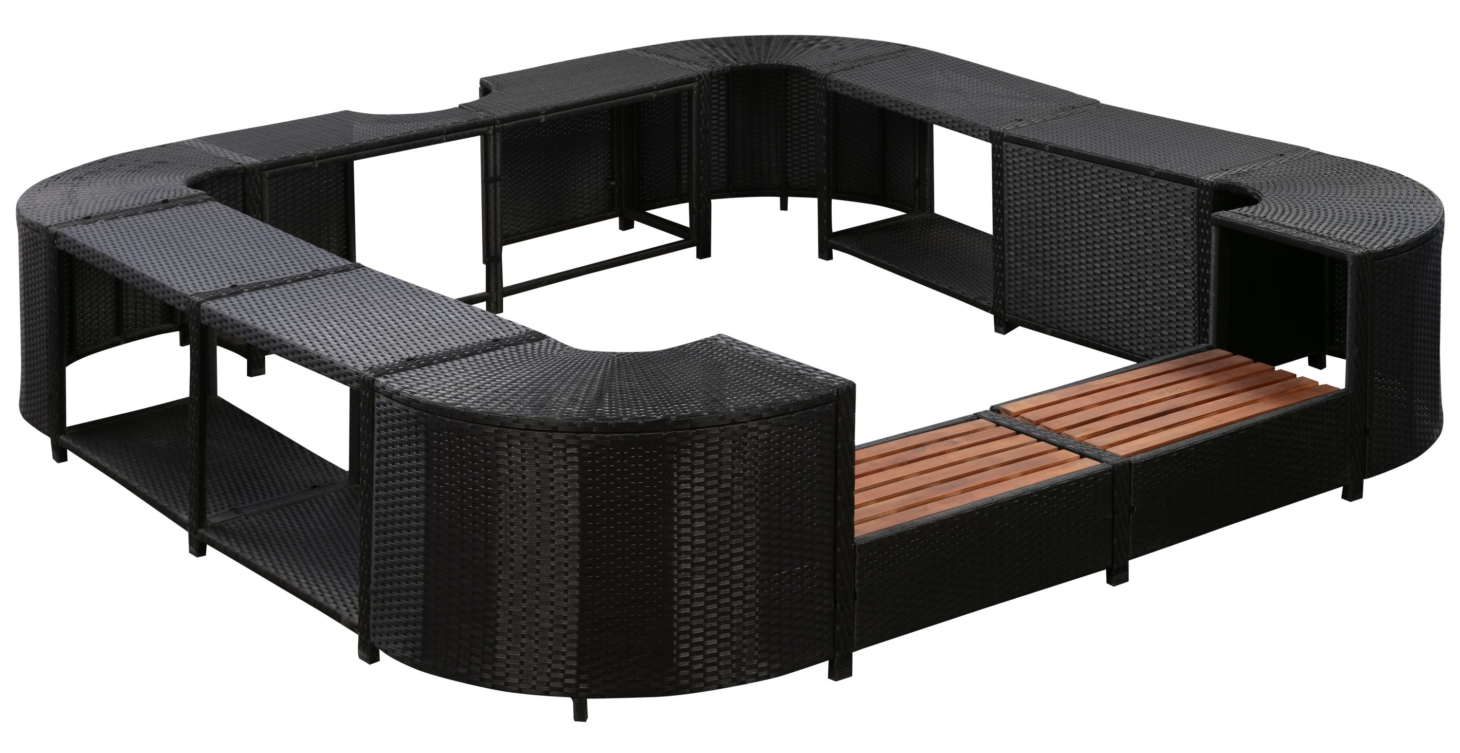 Whirlpool Rattan Umrandung quadratisch