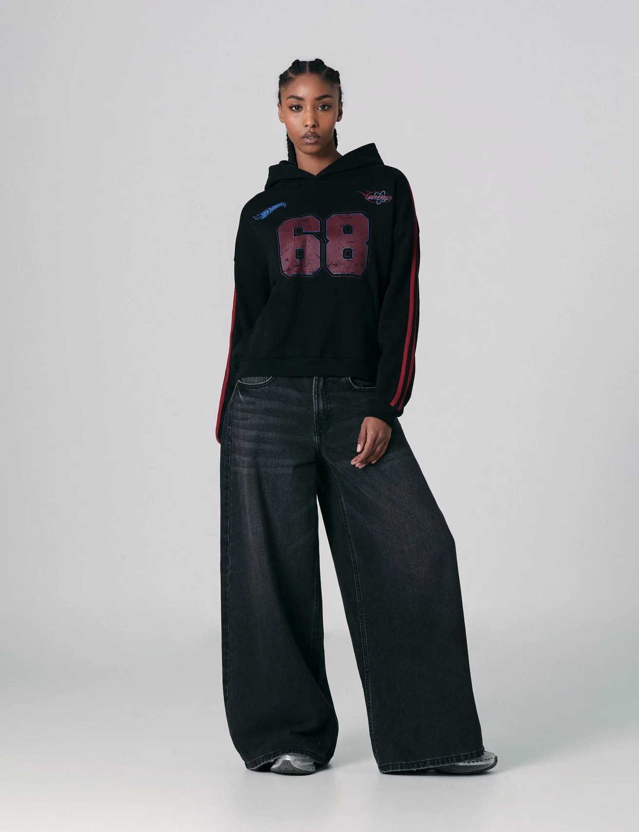 Sweat à capuche oversize Hot Wheels x Jennyfer noir