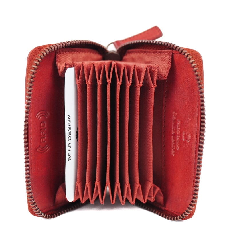 Bear Design Creditcard Etui Rudie RFID Protected Rood