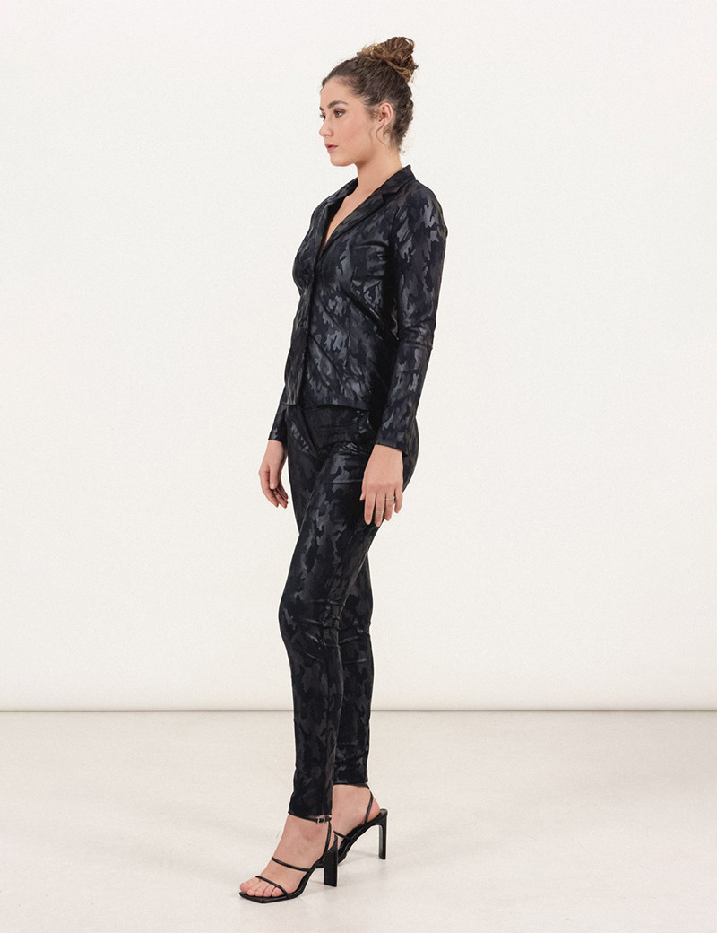 HBT BASICS INSOLITES | CHRISTINA PANTALON CHINO CAMOUFLAGE NOIR