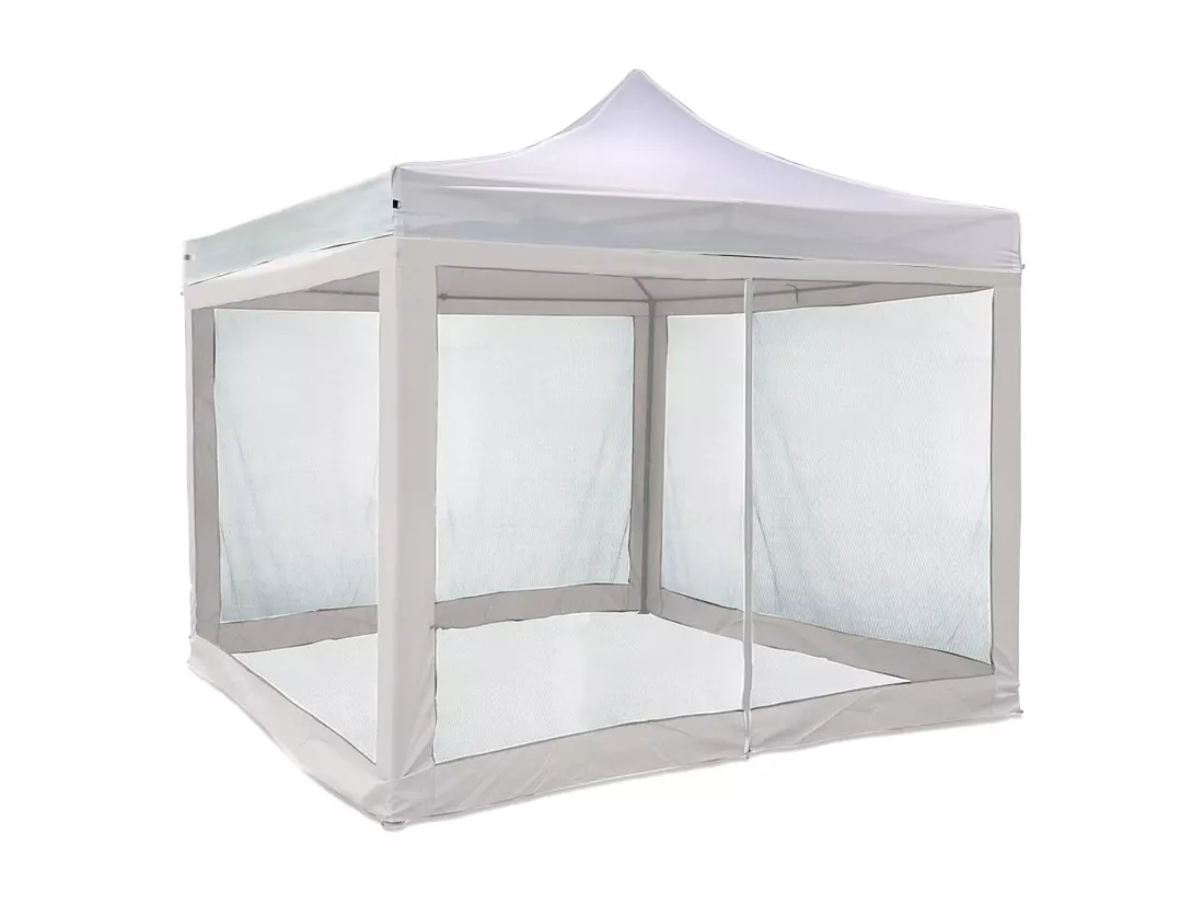 Moustiquaire pour Gazebo 3x3 Mobili Rebecca Kapok 240x1200 cm Polyester Blanc Montage Requis