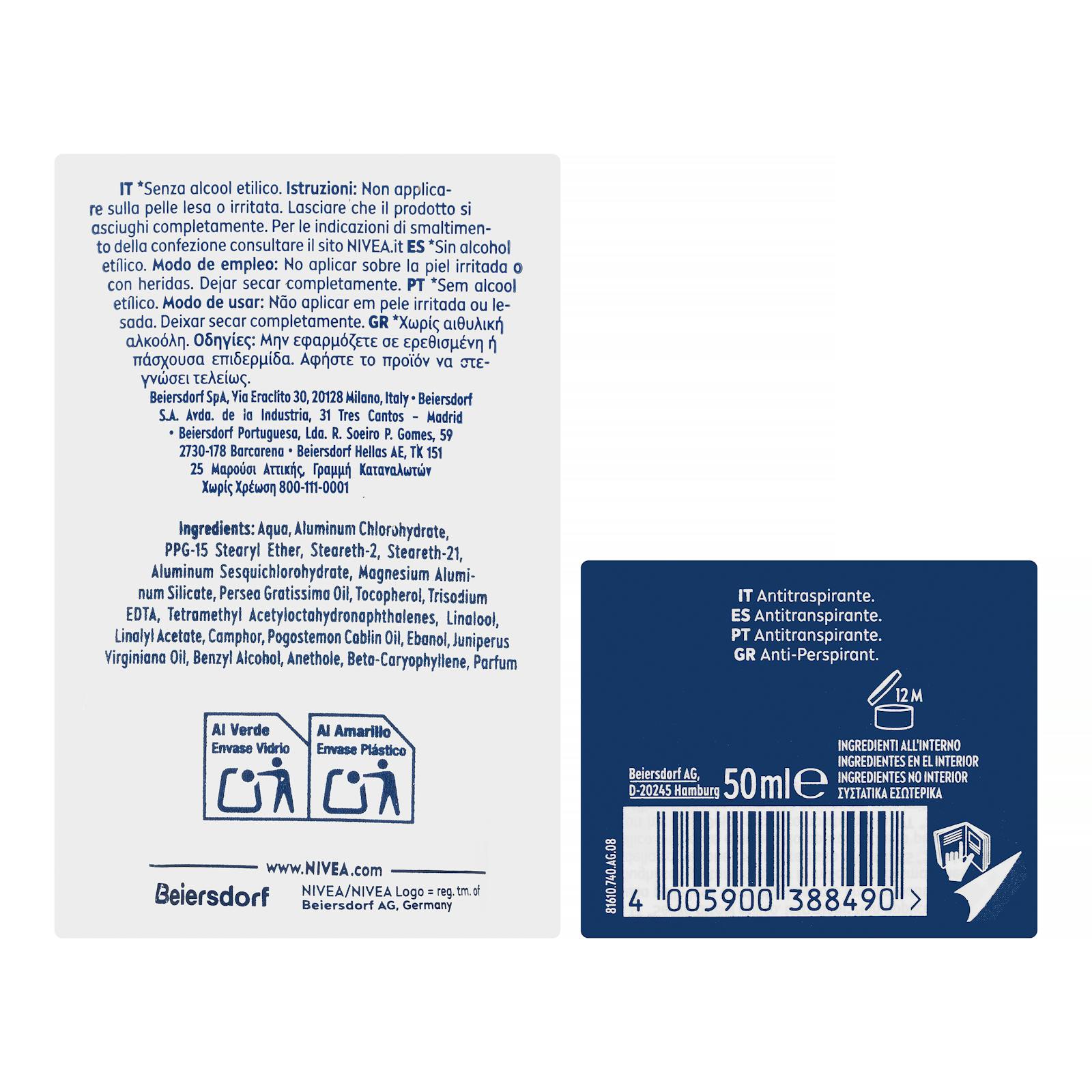Déodorant roll-on anti-transpirant Dry Impact de Nivea Men