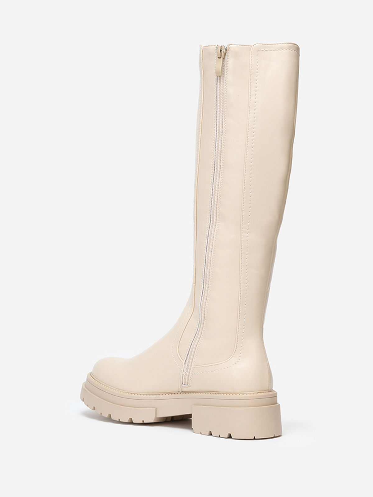 Bottes chelsea beiges à semelle crantée Beige- Beige