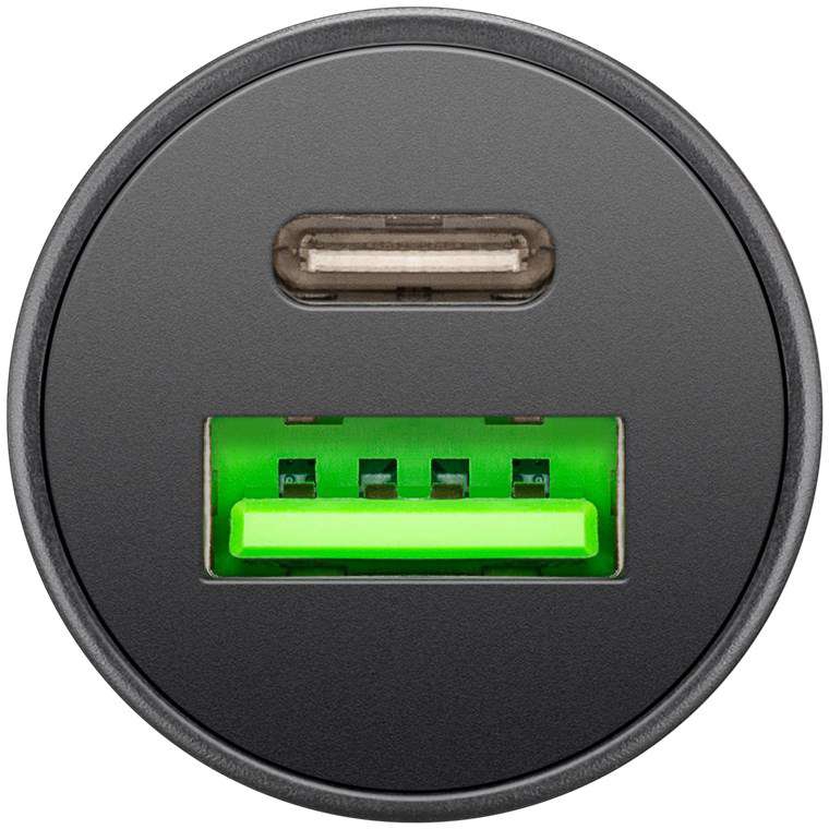 Goobay Dual-USB Auto Schnellladegerät USB-A und USB-C Power Delivery