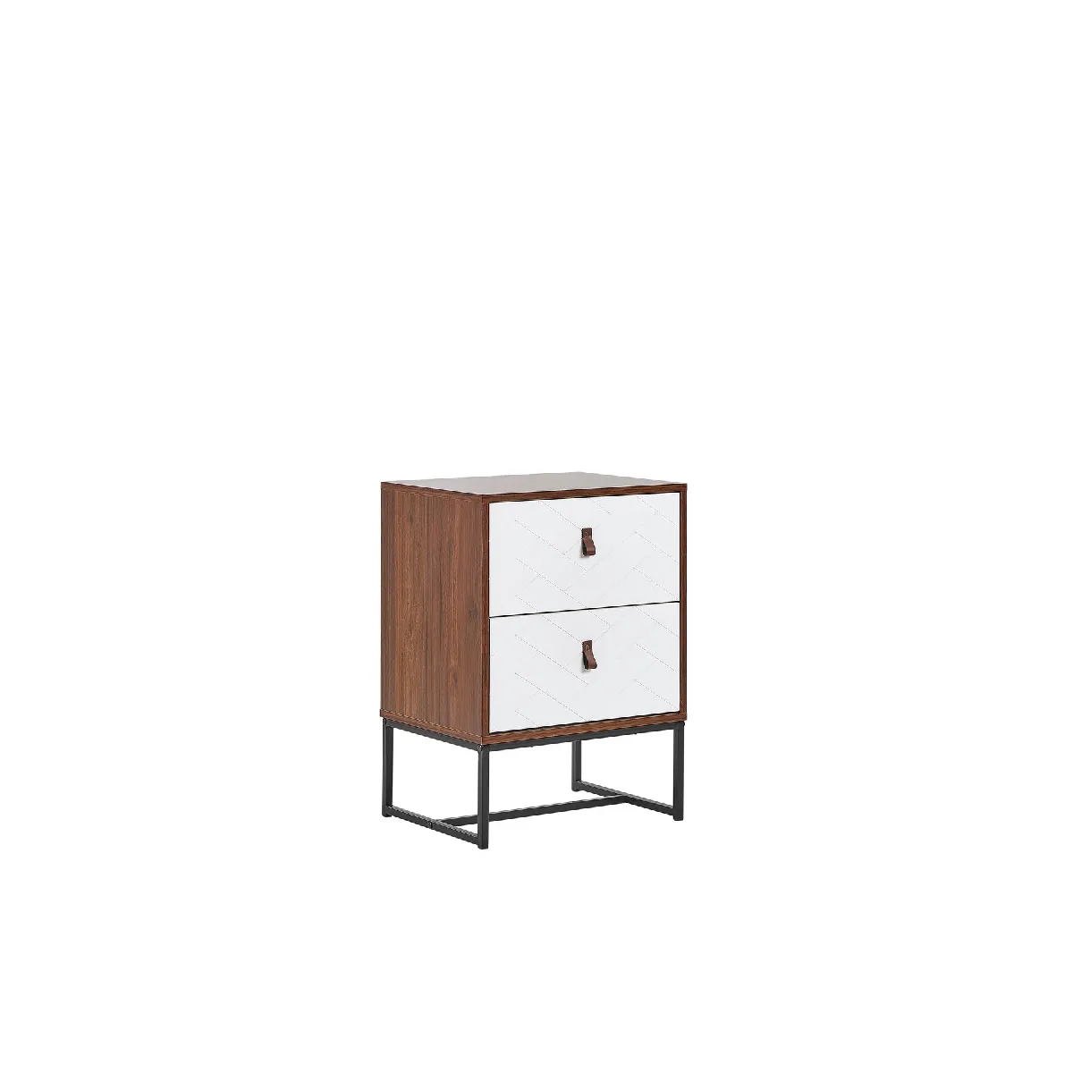 Beliani Table de chevet - Effet bois foncé