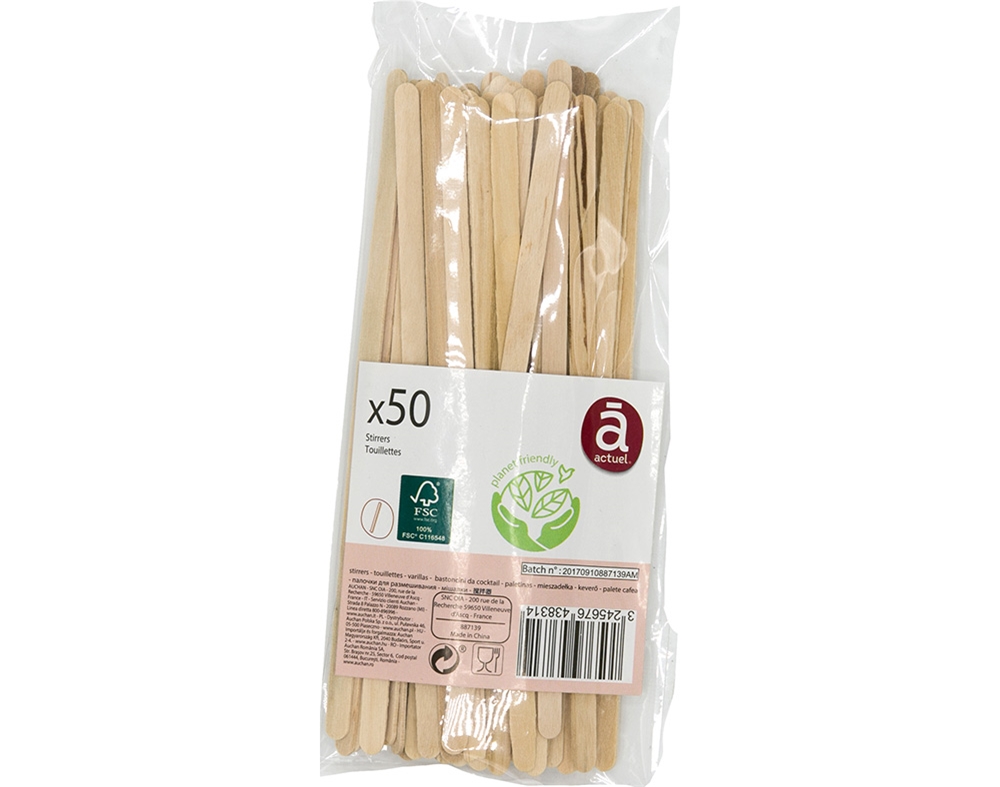 PALETINAS ACTUEL EM MADEIRA ECO PACK 50 UNIDADES