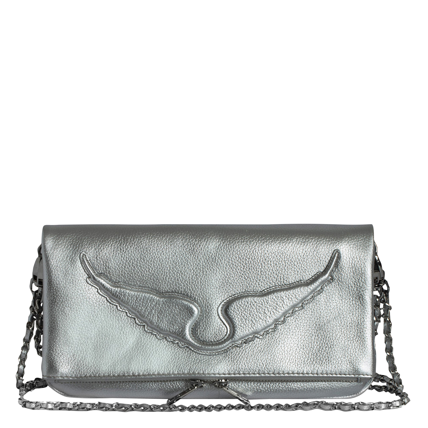 ROCK WINGS - Pochette en cuir | Gris