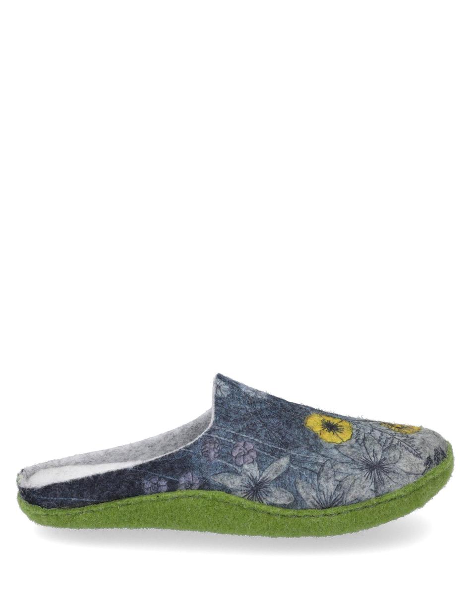Hausschuh Marguerite 01, blau-multi