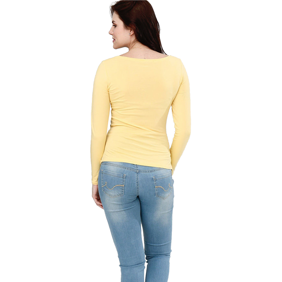 M.M.C. Umstandslangarmshirt Baby Flucht mit Motiv Gelb