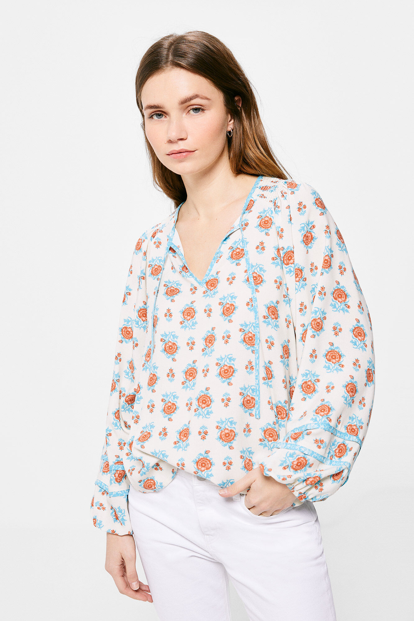 Blusa estampada - Marrom