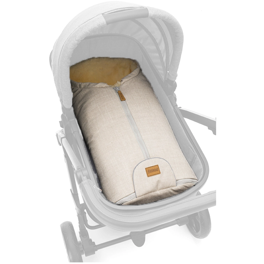 fillikid Winterfußsack Pamir für Babyschale Echtfell Sand Melange