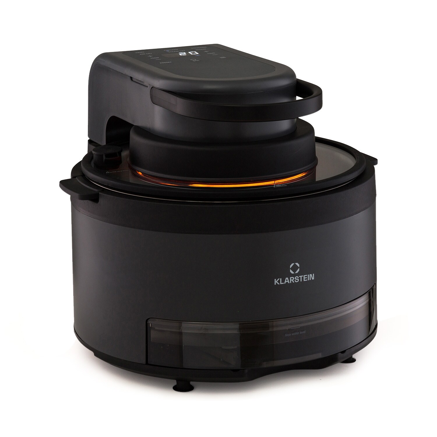 Vendure Heißluftfritteuse mit Dampffunktion 1250W 5 Liter 6 Programme Schwarz